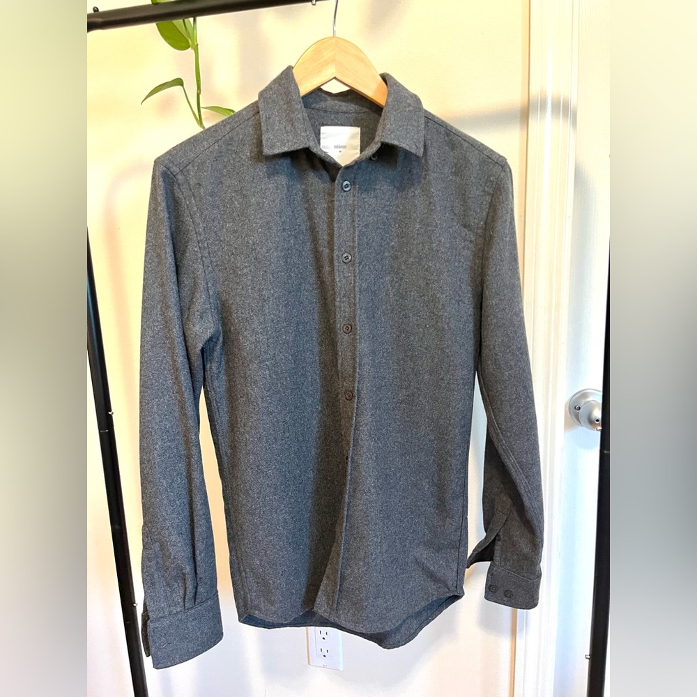 Minimum Charcoal Wool Blend Shirt